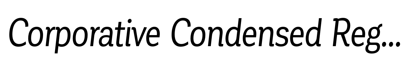 Corporative Condensed Regular Italic